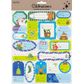 XMAS GIFT TAGS STICKERS BLUE GREEN 1SH