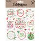 XMAS FOIL STICKERS MERRY XMAS WREATH 1SH