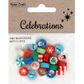 XMAS POLYMER CLAY BEAD ROUND MOTIFS 25PC