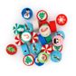 XMAS POLYMER CLAY BEAD ROUND MOTIFS 25PC