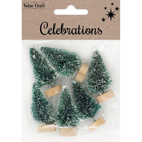 XMAS MINI SNOWY TREES 6PCS