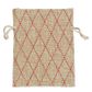 XMAS BAG JUTE 10x12.5CM RED DIAMONDS 2PC