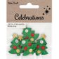 XMAS FELT GLITTER SHAPES TREES 4PCS