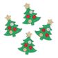 XMAS FELT GLITTER SHAPES TREES 4PCS