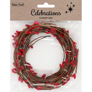 XMAS RED BERRY 65CM FLORISTRY WIRE 10PCS