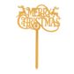 XMAS GOLD MERRY XMAS CAKE TOPPER 1PC