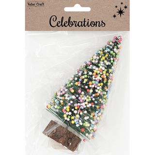 XMAS MINI TREE W  COLOURED BAUBLES 1PC