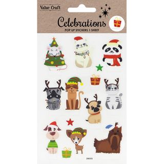 XMAS POP UP STICKERS ANIMALS 1 SH