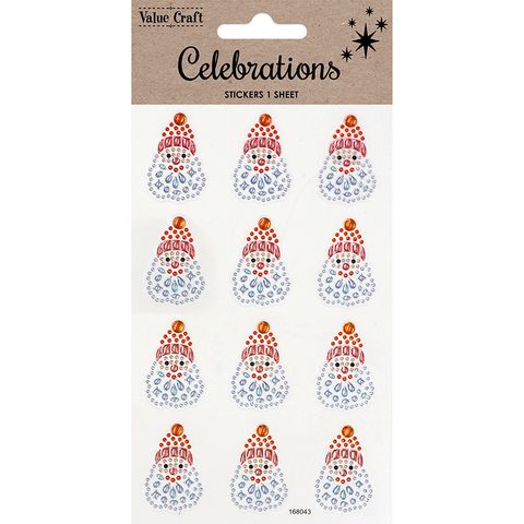 XMAS CRYSTAL STICKERS SANTA 1SH