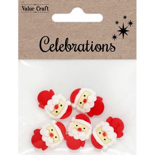 XMAS MINI POLYMER CLAY SANTA 5PCS