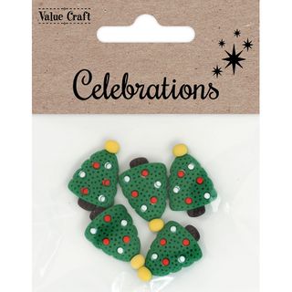 XMAS MINI POLYMER CLAY TREES 5PCS