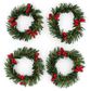 XMAS MINI WREATHS W HOLLY 4PCS