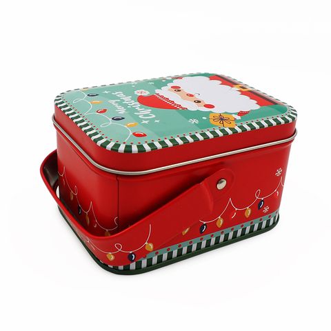 XMAS METAL BOX WITH HANDLE SANTA 1PC