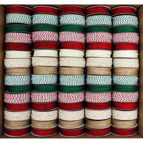 XMAS CORD BOX NATURAL TWINE 75 ROLL MIX