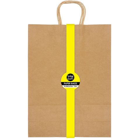 LARGE PAPER BAGS 41x30CM NATURAL 2PCS