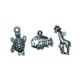 Charm 2X Fish Turtle Giraffe Silver 6Pcs