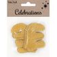 XMAS FELT SHAPES 71MM ANTLERS GOLD 4PCS