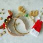 XMAS FELT SHAPES 71MM ANTLERS GOLD 4PCS