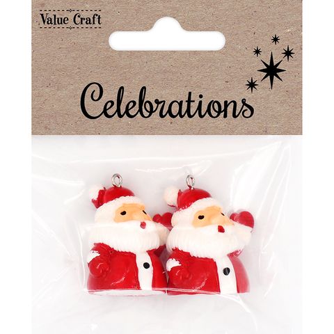 XMAS MINI RESIN WAVING SANTA 2PCS