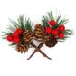 XMAS MINI PINECONE BAUBLE BUNCH RED 2PCS