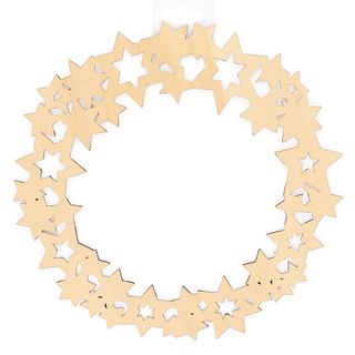 XMAS MDF 21CM STAR WREATH 1PC