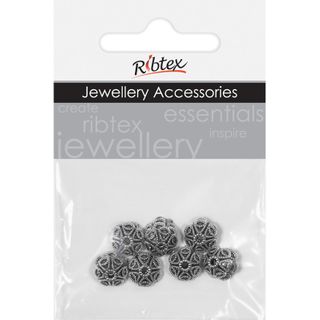 Bead Caps 10mm Flower Silver 15Pcs
