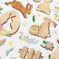 EASTER FOIL STICKERS WOOD BUNNIES 1SH