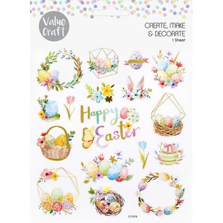 EASTER FOIL STICKERS EGG BASKETS 1SH