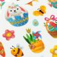 EASTER GLITTER STICKERS BUNNY EGGS 1SH