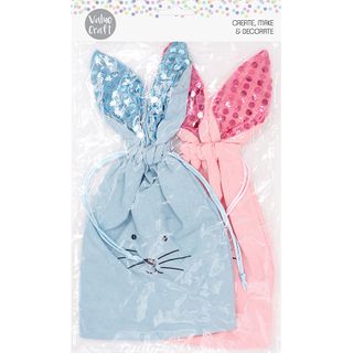 EASTER SEQUINED BUNNY TREAT BAGS 2PCS