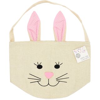 EASTER BUNNY HESSIAN BASKET PINK 1PC