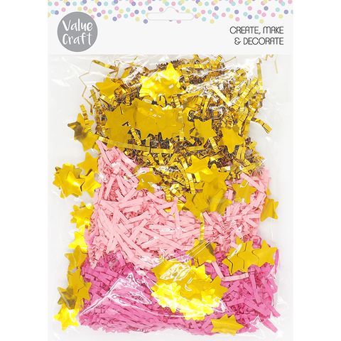 EASTER BASKET FILL PINK GOLD STARS