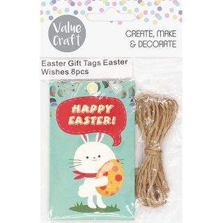 EASTER GIFT TAGS HAPPY EASTER ASST 8PCS