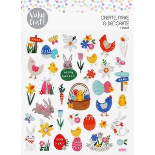 EASTER FOIL STICKERS EASTER FLORAL 1PC