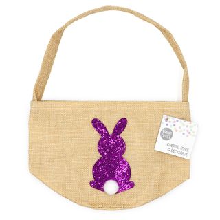 EASTER BASKET GLITTER BUNNY PURPLE 1PC