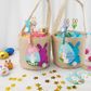 EASTER BASKET GLITTER BUNNY BLUE 1PC