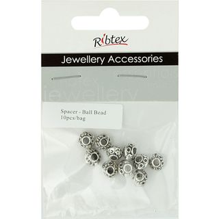 Spacer Ball Bead 8mm Silver 10Pcs