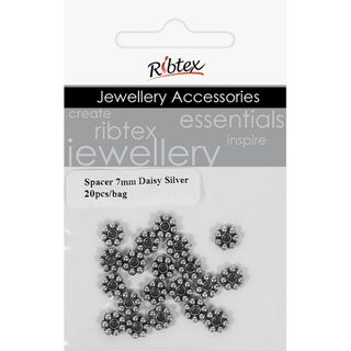 Spacer Daisy 7mm Silver 20Pcs