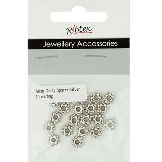 Spacer Daisy 7mm Silver 20Pcs