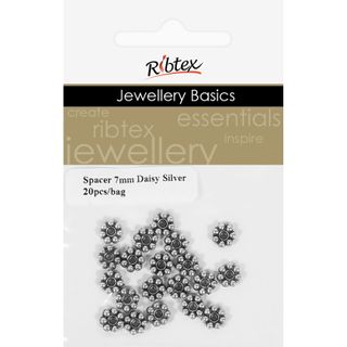 Spacer Daisy 7mm Silver 20Pcs