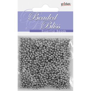 Bead Plastic Round Spacer 2Mm Silver 10G