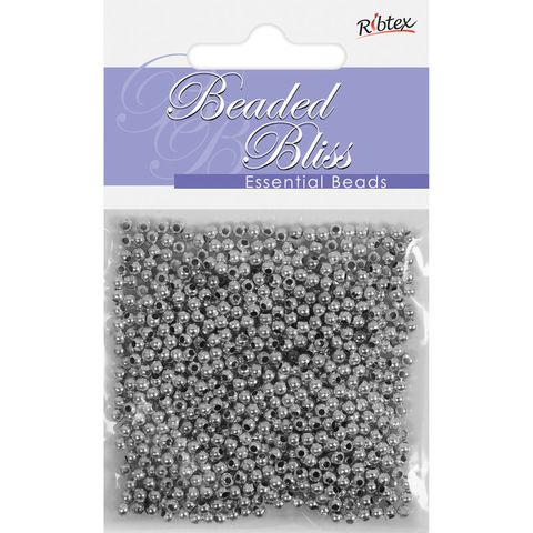 Bead Plastic Round Spacer 2Mm Silver 10G