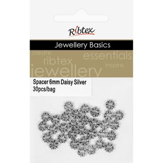 Spacer Daisy 6mm Silver 30Pcs