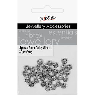 Spacer Daisy 6mm Silver 30Pcs