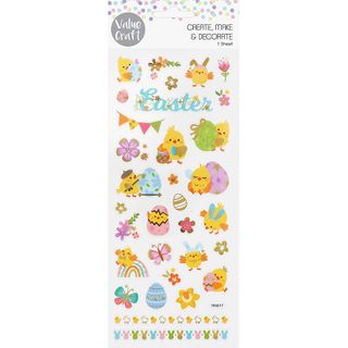 EASTER GOLD FOIL STICKERS CHICKS 1SH