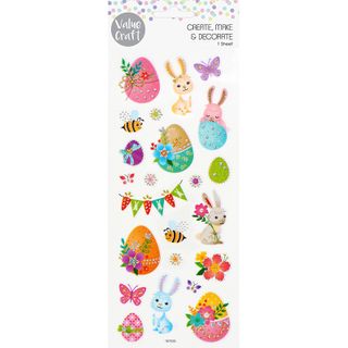 EASTER GLITTER STICKERS SPRING BUNNY 1SH