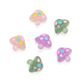 BEAD PLASTIC CLEAR MUSHROOMS MULTI 6PCS