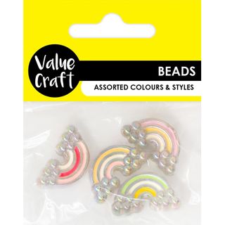 BEAD ACRYLIC LARGE RAINBOWS MULTI 4PCS