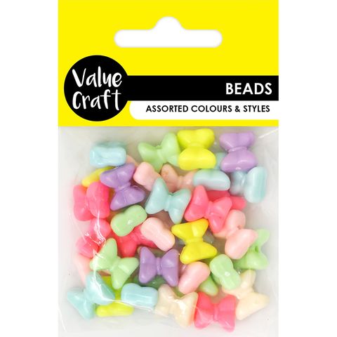 BEAD PLASTIC BOW BEADS 30G