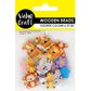 BEAD WOODEN ANIMALS W FLOWERS 18PCS